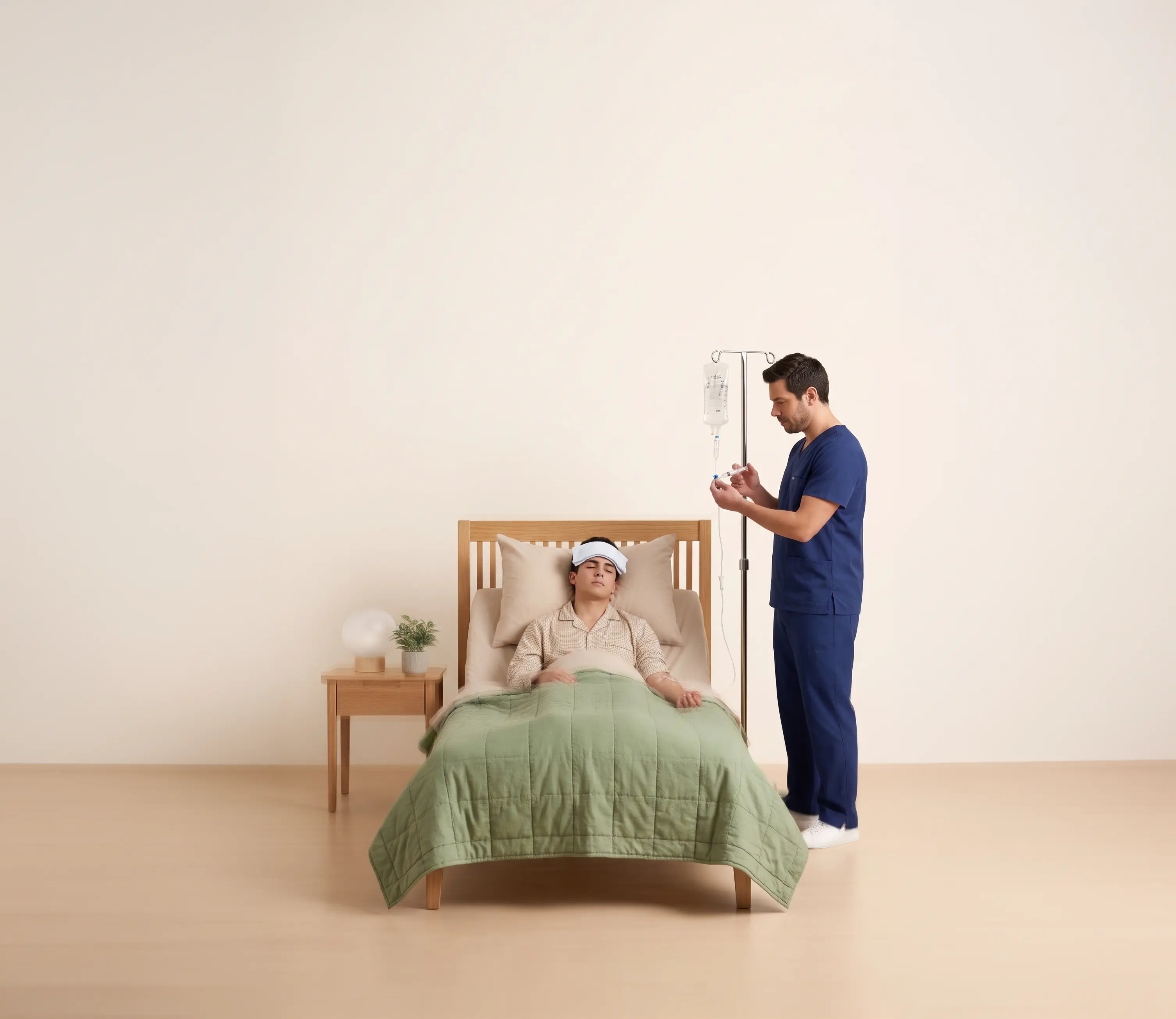 Profesional de salud acompañando a una paciente en su hogar